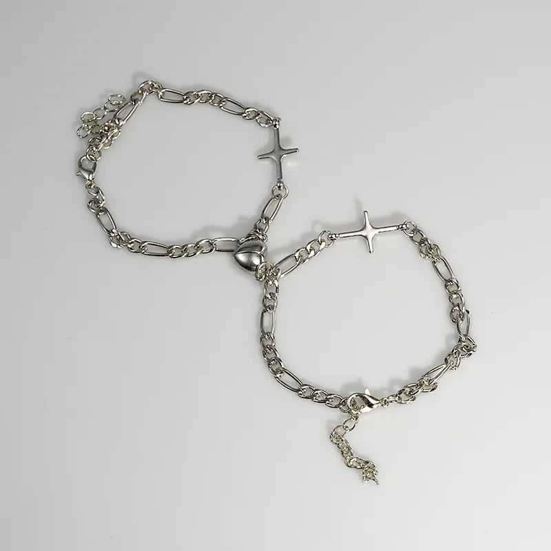 Amantes do amor fivela magnética pulseira criativa dia dos namorados ímã amor atraente pulseira casal pulseiras cubanas