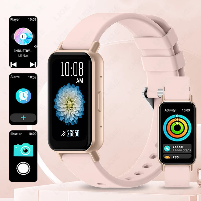 Lige nova moda relógio inteligente feminino tela de toque completa freqüência cardíaca rastreador fitness à prova dwaterproof água senhoras masculino smartwatch 2025 para xiaomi
