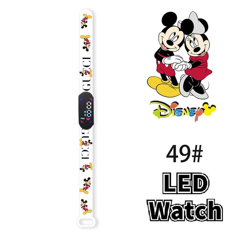 Nova disney mickey minnie led toque relógio donald duckbracelet relógio estudante crianças esportes dos desenhos animados relógio eletrônico presente brinquedo