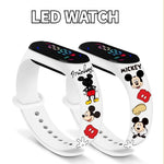 Nova disney mickey minnie led toque relógio donald duckbracelet relógio estudante crianças esportes dos desenhos animados relógio eletrônico presente brinquedo