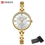 Curren-relógio de quartzo de luxo feminino, relógio pulseira magnética, pulseira esportiva, para mulheres