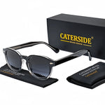 Caterside retro redondo masculino óculos de sol punk ácido propiônico pino templo luxo óculos de sol feminino esportes lazer festa óculos uv400