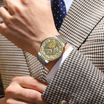 Poedagar topo de luxo relógio masculino luminoso oco tourbillon automático homem relógio de pulso mecânico aço inoxidável relógios masculinos reloj