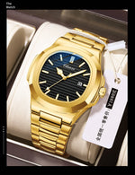 Chenxi 8222 luxo ouro aço inoxidável luminoso casual relógio de negócios para homens moda quartzo relógios pulso à prova dwaterproof água