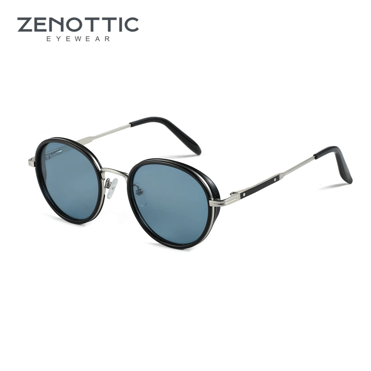 Zenottic steampunk óculos de sol redondo espelho polarizado (01 cores) óculos de sol para mulheres homens vintage tons uv400