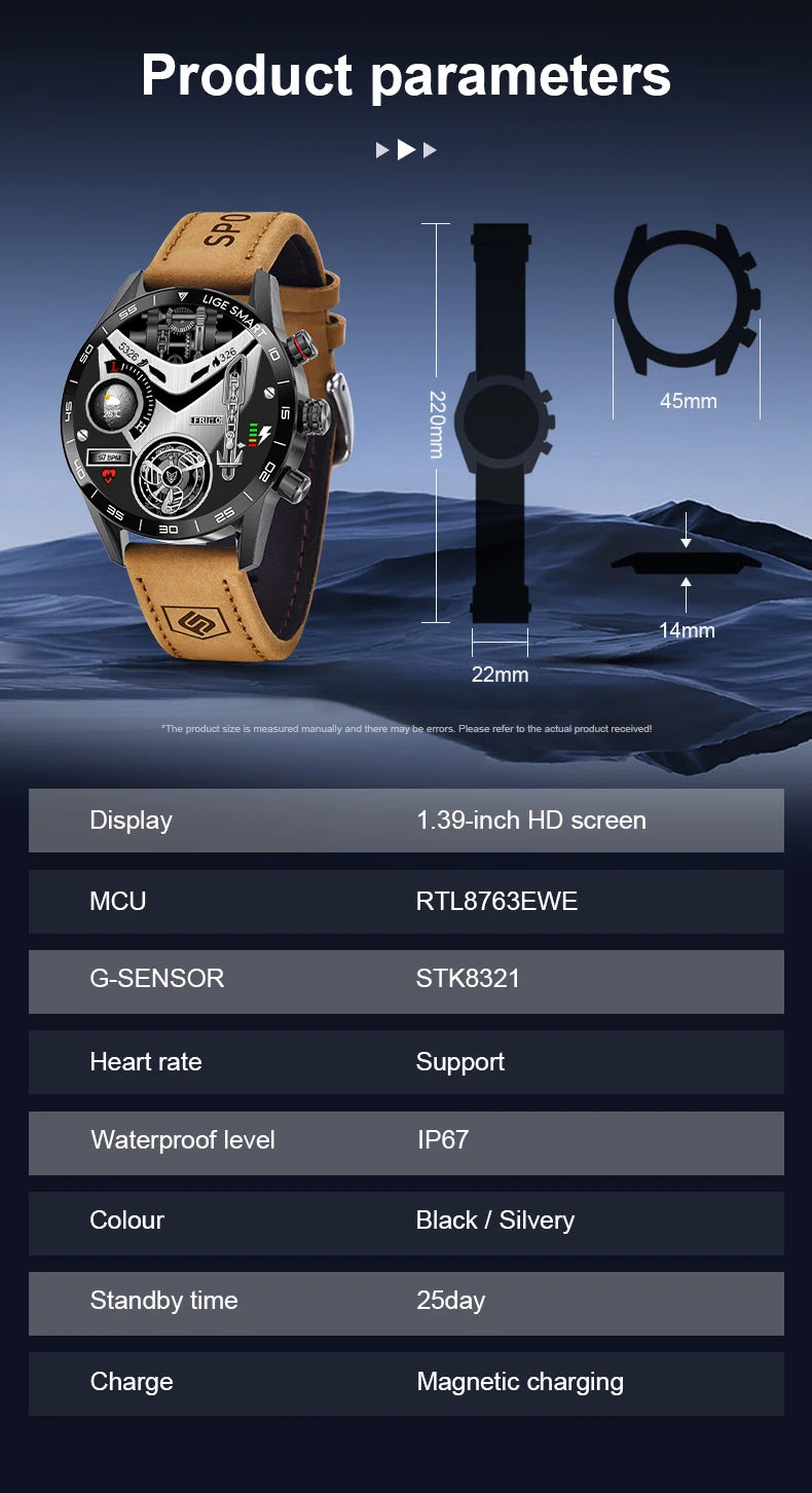 Lige 2024 novo robusto militar gps relógio inteligente masculino amoled tela hd freqüência cardíaca bluetooth chamada à prova dwaterproof água ao ar livre smartwatch