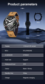 Lige 2024 novo robusto militar gps relógio inteligente masculino amoled tela hd freqüência cardíaca bluetooth chamada à prova dwaterproof água ao ar livre smartwatch
