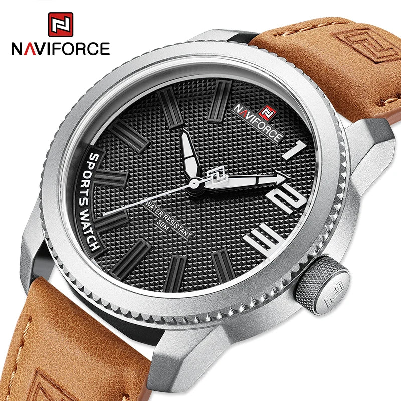 Original naviforce relógio para homem 2022 novo quartzo esporte à prova dwaterproof água relógio de pulso moda luxo alta qualidade masculino couro