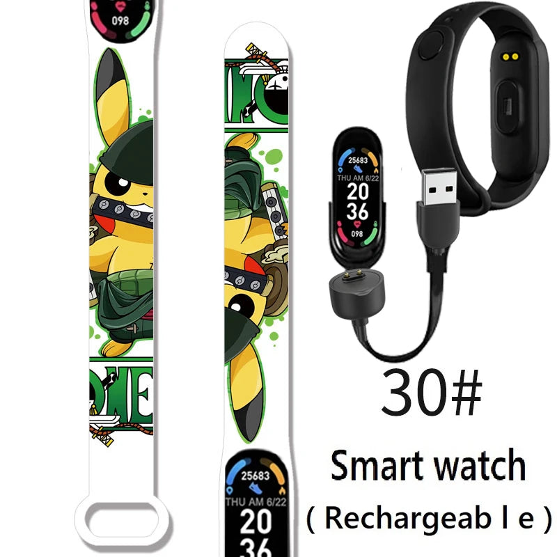 Pikachu Novo Estilo Magnético Bluetooth Relógio Inteligente Esportes Eletrônico Freqüência Cardíaca Pressão Pedômetro Música Monitoramento do Sono Blood Toy