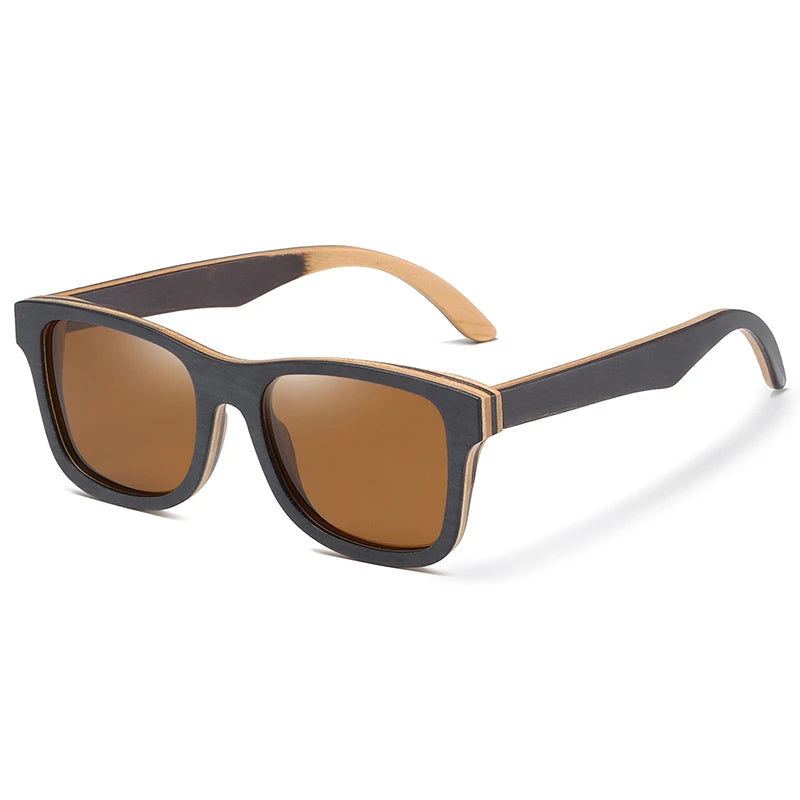 Óculos de sol polarizados para homens e mulheres, óculos UV400, quadro completo, tons de madeira, feitos à mão com caixa de madeira, moda