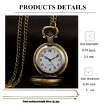 Requintado relógio de bolso de moto vintage relógio criativo com corrente de colar retro bronze cowboy masculino relogio melhor presente