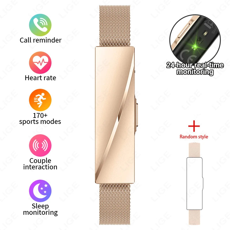 Lige nova senhora pulseira inteligente para presentes em tempo real monitoramento de freqüência cardíaca sono à prova dwaterproof água multi-esporte modo casal pulseira saúde