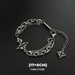 Retro chama cruz pulseira para homem mulher hip hop titânio aço splice corrente charme unisex jóias legal kpop acessórios de luxo