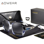 AOWEAR-Luxury Square Oversized Sunglasses for Women, Polarized Brand Design, óculos de sol vintage, tons ao ar livre, óculos para senhoras