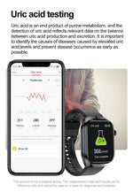 2024 novo grau médico ácido úrico gordura no sangue smartwatch ecg glicose no sangue freqüência cardíaca pressão arterial monitoramento de saúde relógio inteligente