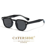 Caterside retro redondo masculino óculos de sol punk ácido propiônico pino templo luxo óculos de sol feminino esportes lazer festa óculos uv400
