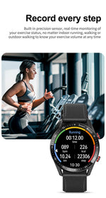 Impermeável relógio inteligente para homens, Bluetooth chamada, saúde do laser, pressão arterial, fitness esportes relógios, caixa, ECG, PPG