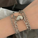 Amantes do amor fivela magnética pulseira criativa dia dos namorados ímã amor atraente pulseira casal pulseiras cubanas