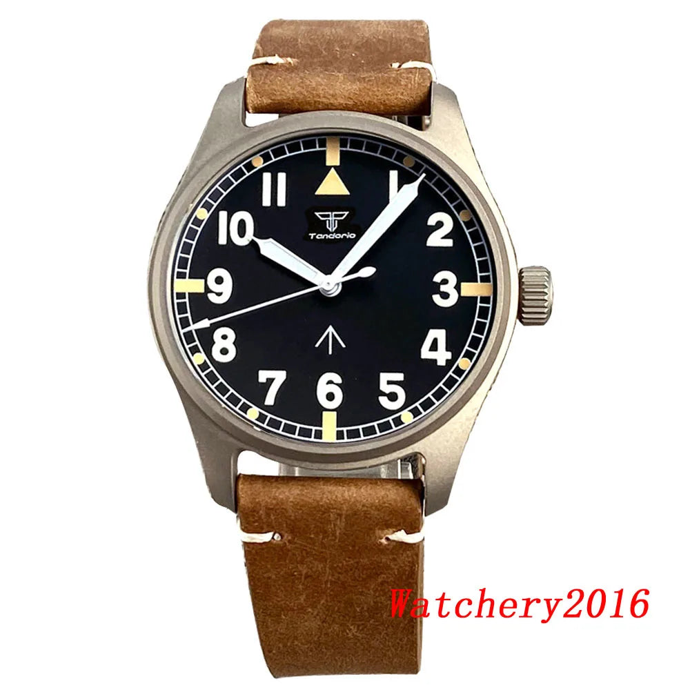 Novo tandorio piloto 39mm relógio de titânio movimento nh35 200m à prova dwaterproof água luminosa mergulho automático relógio masculino vidro safira escovado