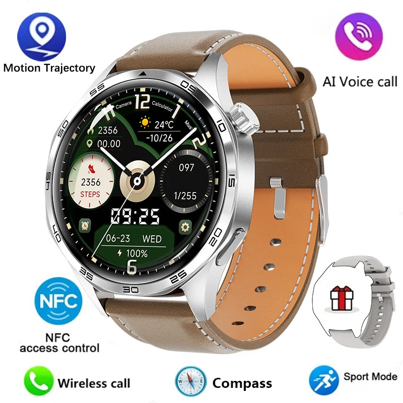 Gt5 pro relógio inteligente masculino 5 pro amoled tela hd bluetooth chamada trajetória gps nfc freqüência cardíaca bússola smartwatches 2024 novo