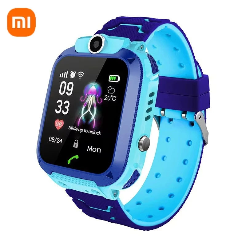 Xiaomi q12 relógio inteligente infantil, à prova d'água, sos, antil-perda, telefone, bate-papo de voz, 2g, cartão sim para meninos e meninas, presente