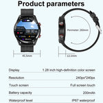 Impermeável relógio inteligente para homens, Bluetooth chamada, saúde do laser, pressão arterial, fitness esportes relógios, caixa, ECG, PPG