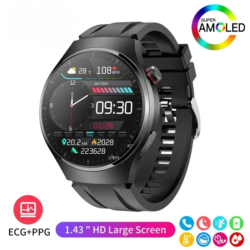 Xiaomi lipídios no sangue úrico glicose no sangue relógio inteligente masculino rastreador de fitness relógio freqüência cardíaca bluetooth chamando ecg + ppg smartwatch