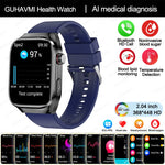 2024 novo grau médico ácido úrico gordura no sangue smartwatch ecg glicose no sangue freqüência cardíaca pressão arterial monitoramento de saúde relógio inteligente