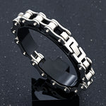 MKENDN Locomotiva Homens Punk Rock Bicicleta Corrente Pulseira 18k Banhado A Ouro Aço Inoxidável Mountain Bike Corrente Acessório Presentes Masculinos