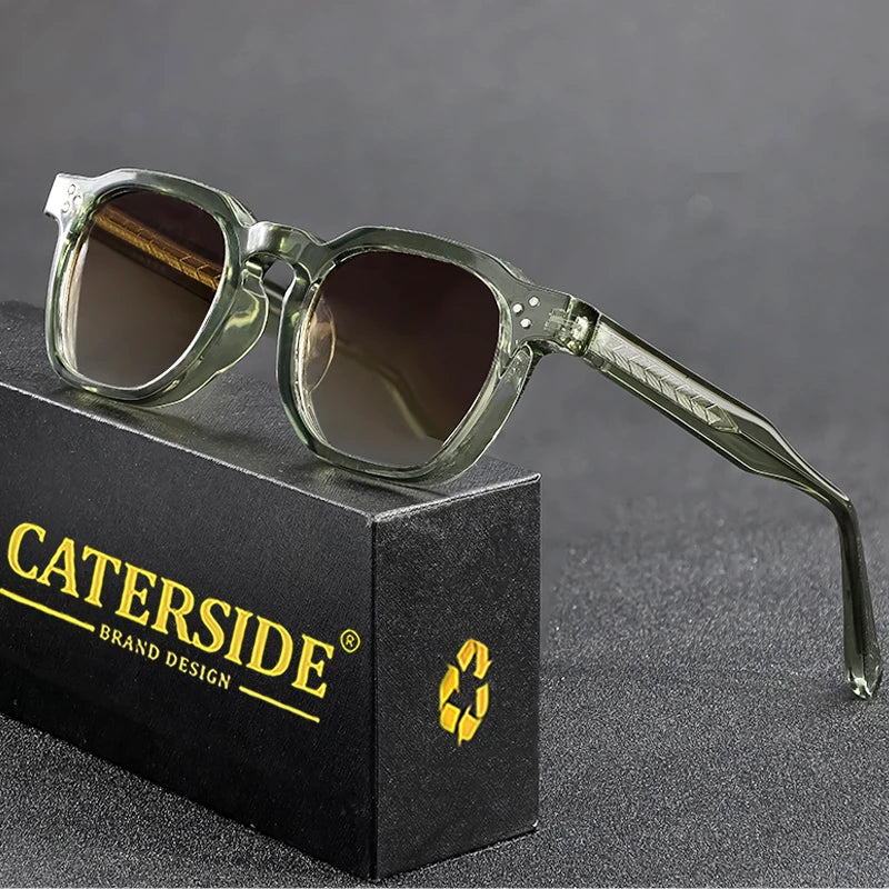 Caterside retro punk masculino óculos de sol pequeno quadro quadrado design personalizado óculos de sol feminino viagem festa negócios festival presente