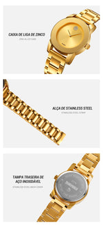 Skmei unissex quartzo pulseira à prova d'água relógios de luxo pulseira de aço inoxidável estilo simples display analógico relógio de pulso fashion