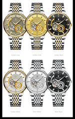 Poedagar topo de luxo relógio masculino luminoso oco tourbillon automático homem relógio de pulso mecânico aço inoxidável relógios masculinos reloj
