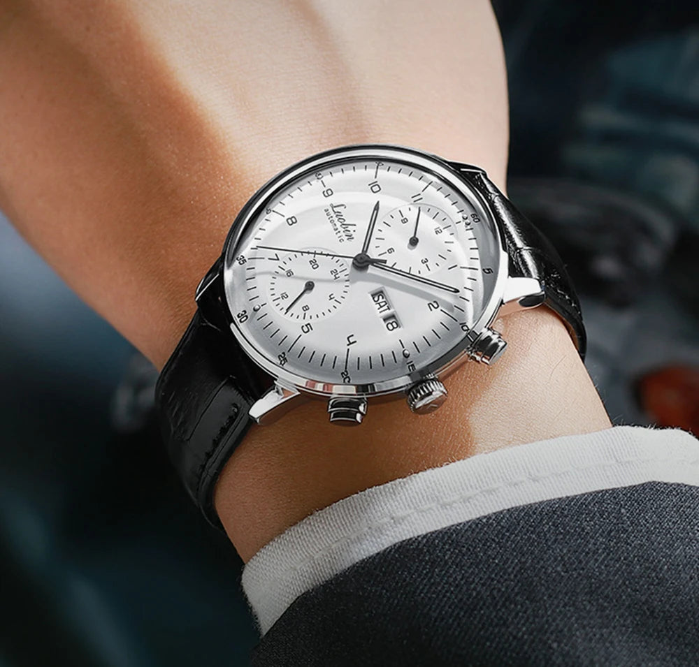 Moda masculina relógios mecânicos negócios relógio de pulso automático aço inoxidável luminoso designer relógio reojes de hombre novo 2023