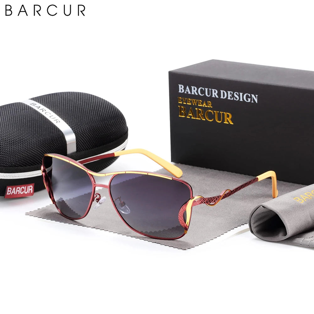 Barcur-óculos de sol femininos, óculos oversized, óculos polarizadores, lente gradiente, proteção uv400